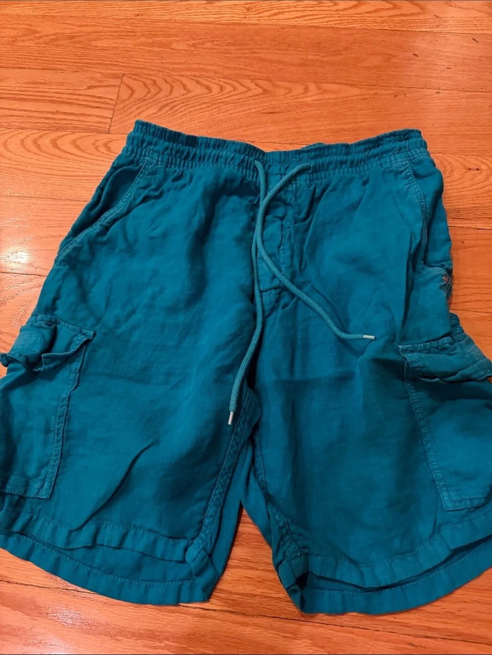 Vilebrequin Teal Men's Cargo Shorts with Elastic Waist